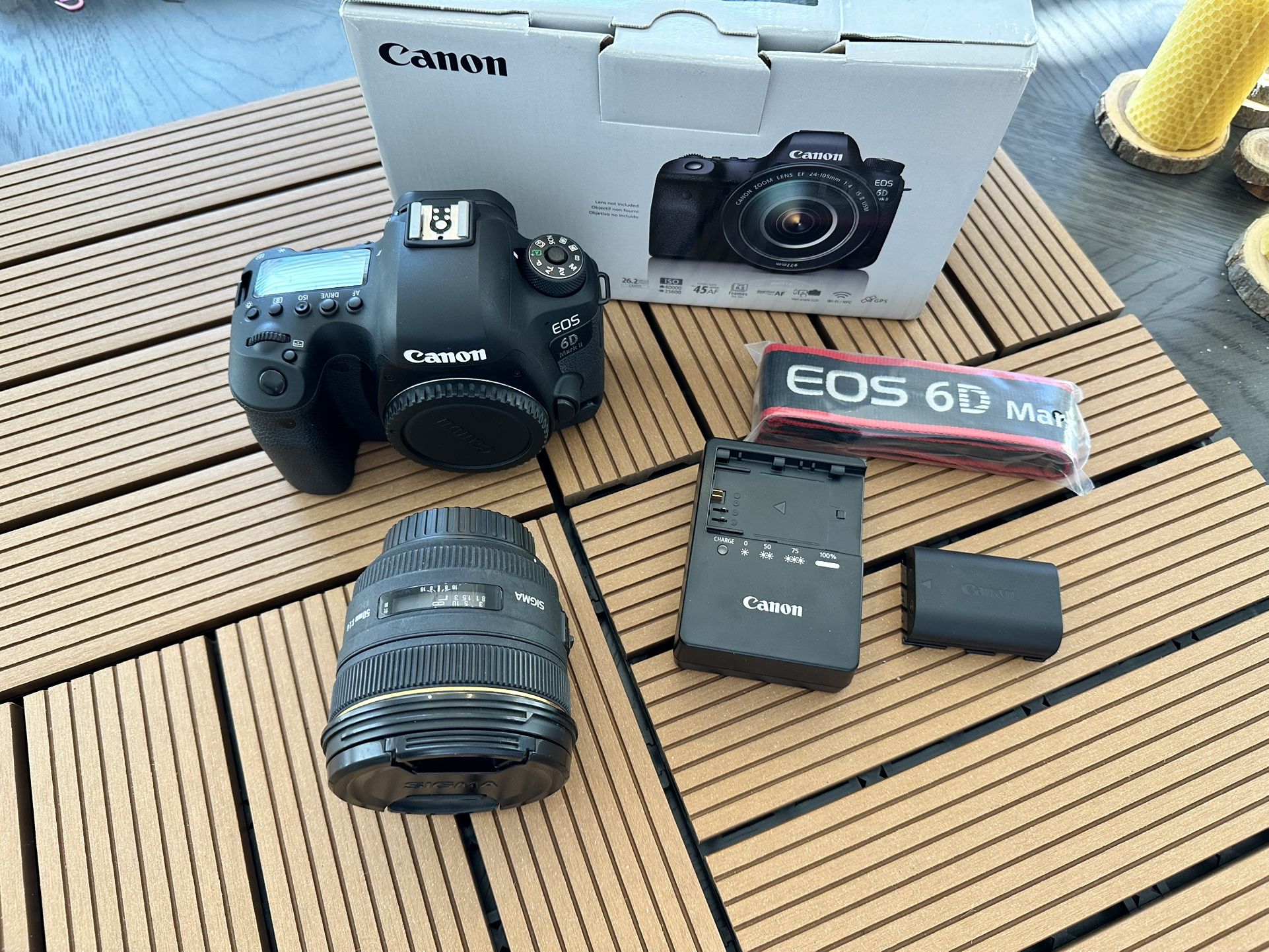 Canon EOS 6D Mark II 26.2 MP Digital SLR Camera with Sigma 50mm f1.4 EX Lens