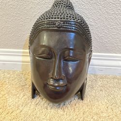 Meditating Buddha Heavy Teak Mask