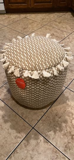 Gemma Pouf Tassels Natural - Opalhouse