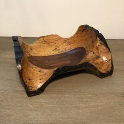 Polished Handcrafted Live Edge Wooden Bowl