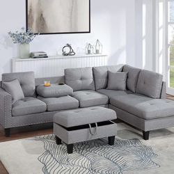 Sectional with Ottoman set