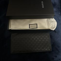 Gucci Black Guccissima  Long Wallet 