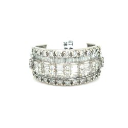 14Kt White Gold Diamond Band Ring 4.90g Size 7.5 179619
