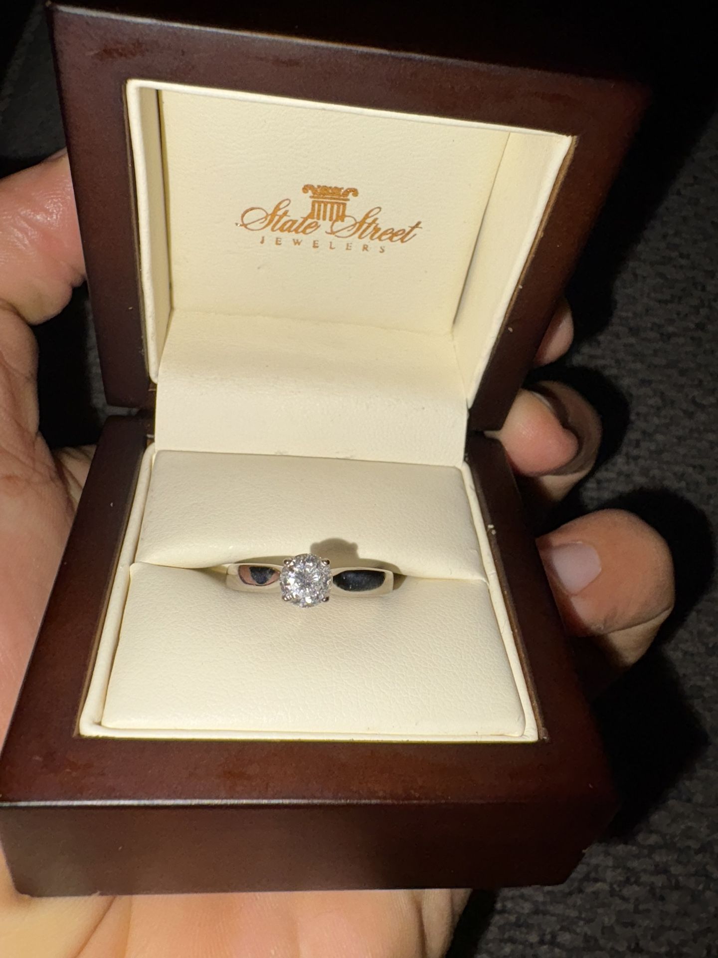 Engagement Ring Silver Diamont
