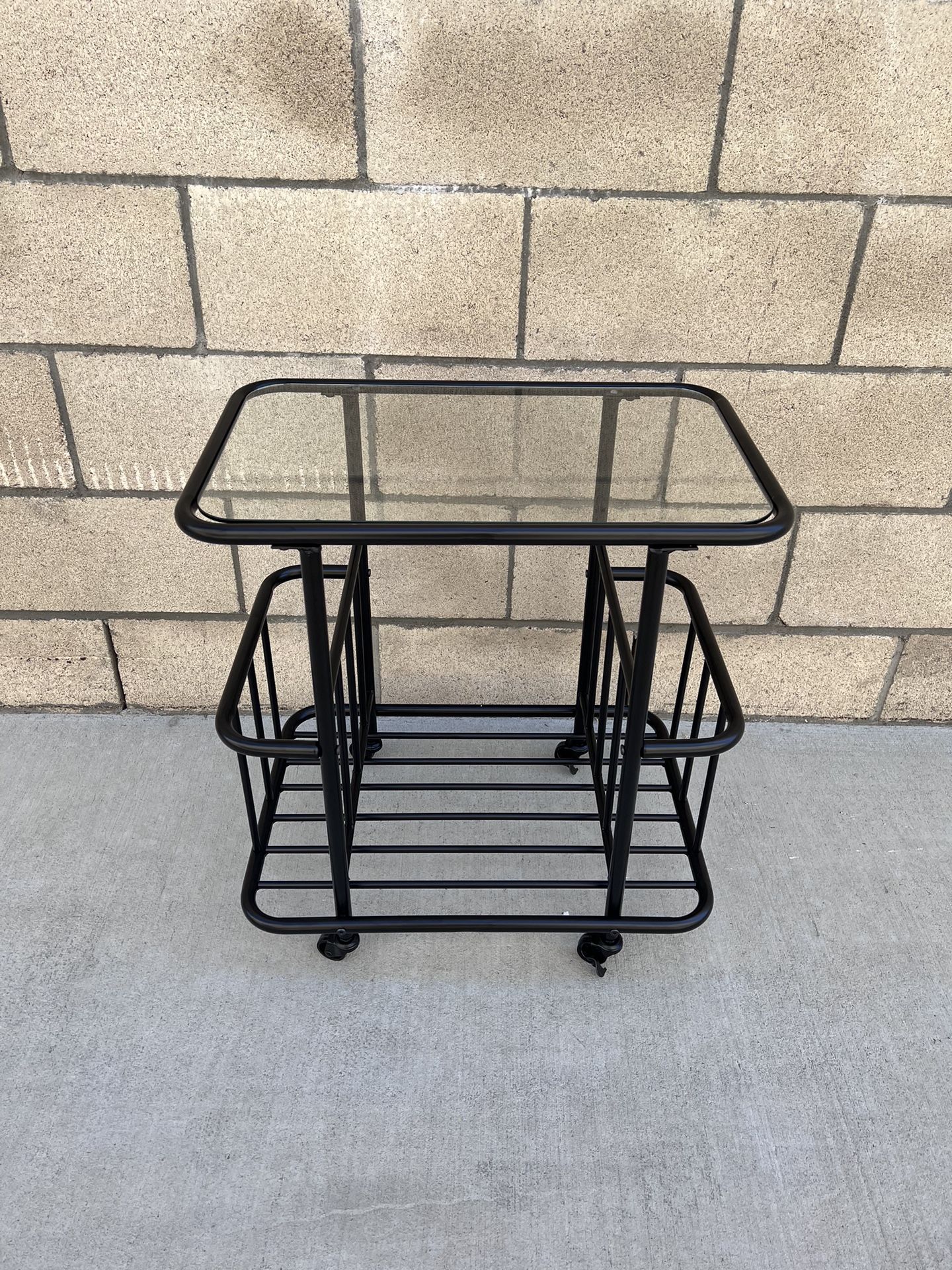 NEW Black Williston Rolling Bar Storage Cart **New in box** **FIRM PRICE**