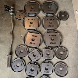 Olympic Weights with Olympic Curling Bar