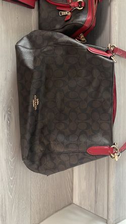 Coach Signature Crossbody Bag Brown Red