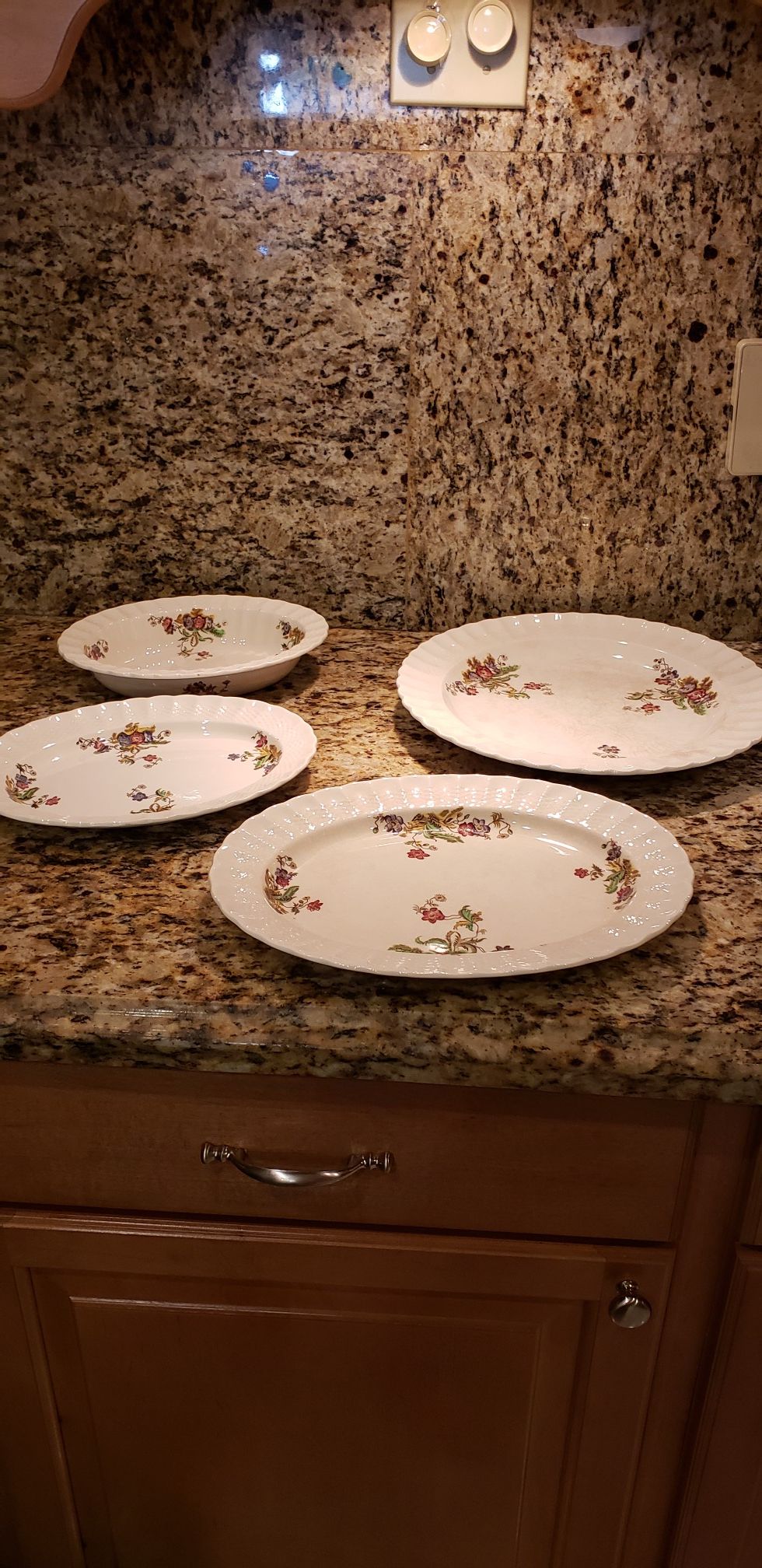 Antique/Vintage Large Copeland Spode China Serving Dishes "Wicker Lane" - made in England