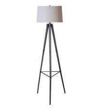 allen + roth 61.75-in Grey Shaded Floor Lamp