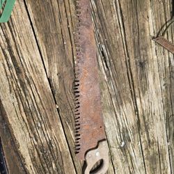 2 Antique Cross Cutting Log Saw Collectinle Functional Superior Warrented 