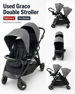 Used Graco double stroller, black and charcoal