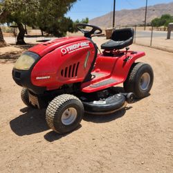 Riding Lawnmower With Yard Drag