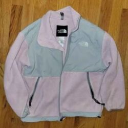 Girls Northface Youth Size Medium Pink/gray Fleece