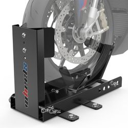 WheelX Motorcycle Wheel Chock - Adjustable, Foldable, Black