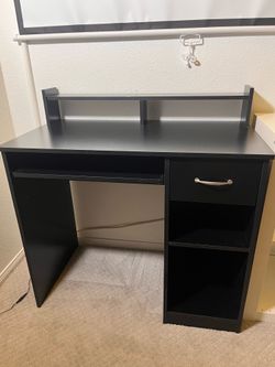 Black Computer Desk with Storage