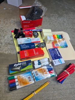 Bulk Office & School Supplies Bundle (Dry Erase Markers, Staples, Clips, Sticky Notes & More)
