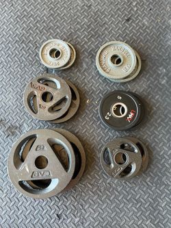 Assorted 2-Inch Olympic Weight Plates Set (105 lbs Total) – CAP, UMAX, Standard