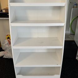 4-shelf Bookcase in White Finish