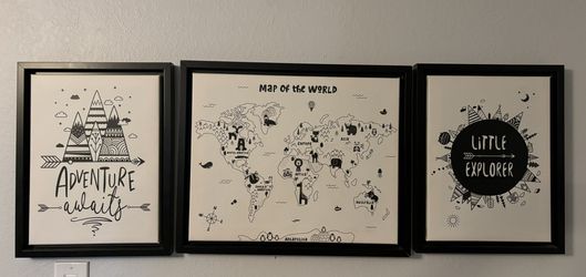 Canvas Wall Hangings (Nursery, Toddler, Little Kid Room- Little Explorer Theme