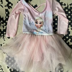 Frozen Elsa Kids Dress Leotard Skirt Size 6-8Y 