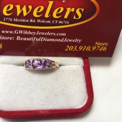 14 Kt Real Gokd , Not Plated, Amethyst ( February ) Ring