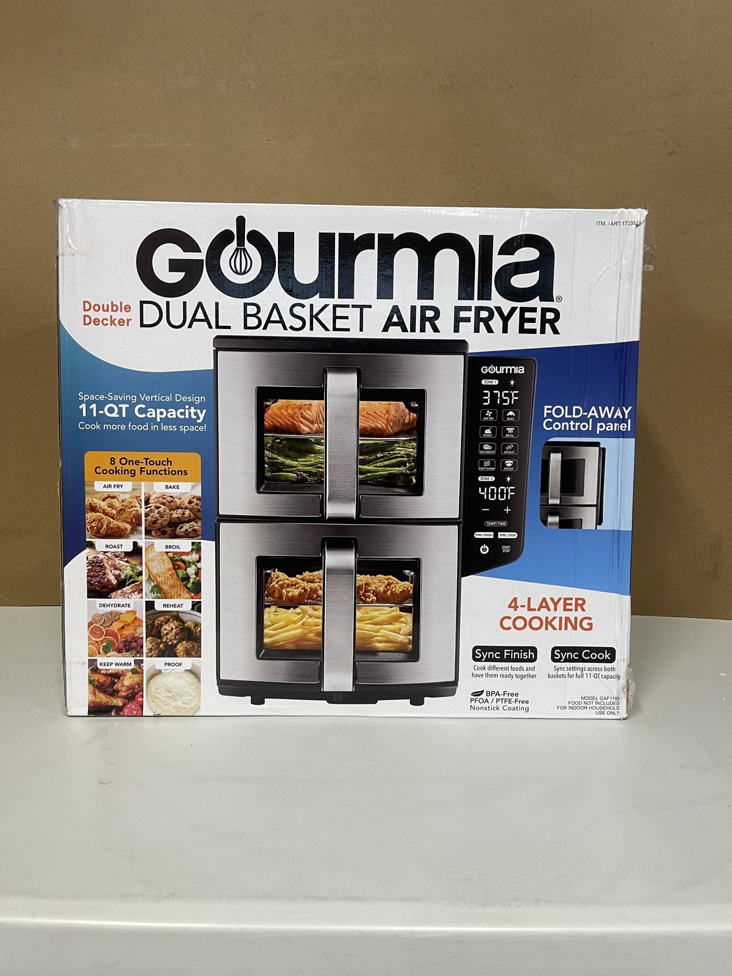 Gourmia 4-Dish Dual Basket Air Fryer