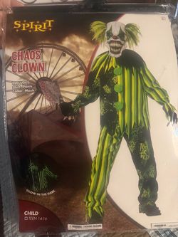 Spirit Chaos Clown Halloween Costume Teen 14-16