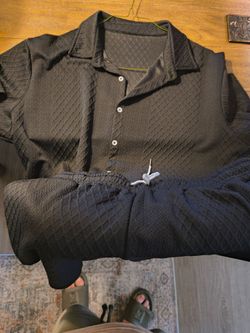 Men's 2 piece Black short set XXL