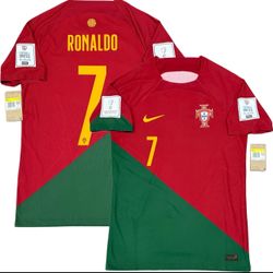 Portugal Ronaldo #7 2022 World Cup Jersey - Home Kit - FIFA Patches - Brand New