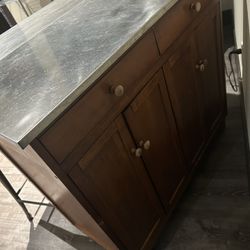 Bar Storage Cabinet With Stools 
