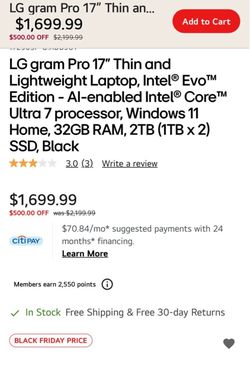 17 Inch LG Gram Laptop