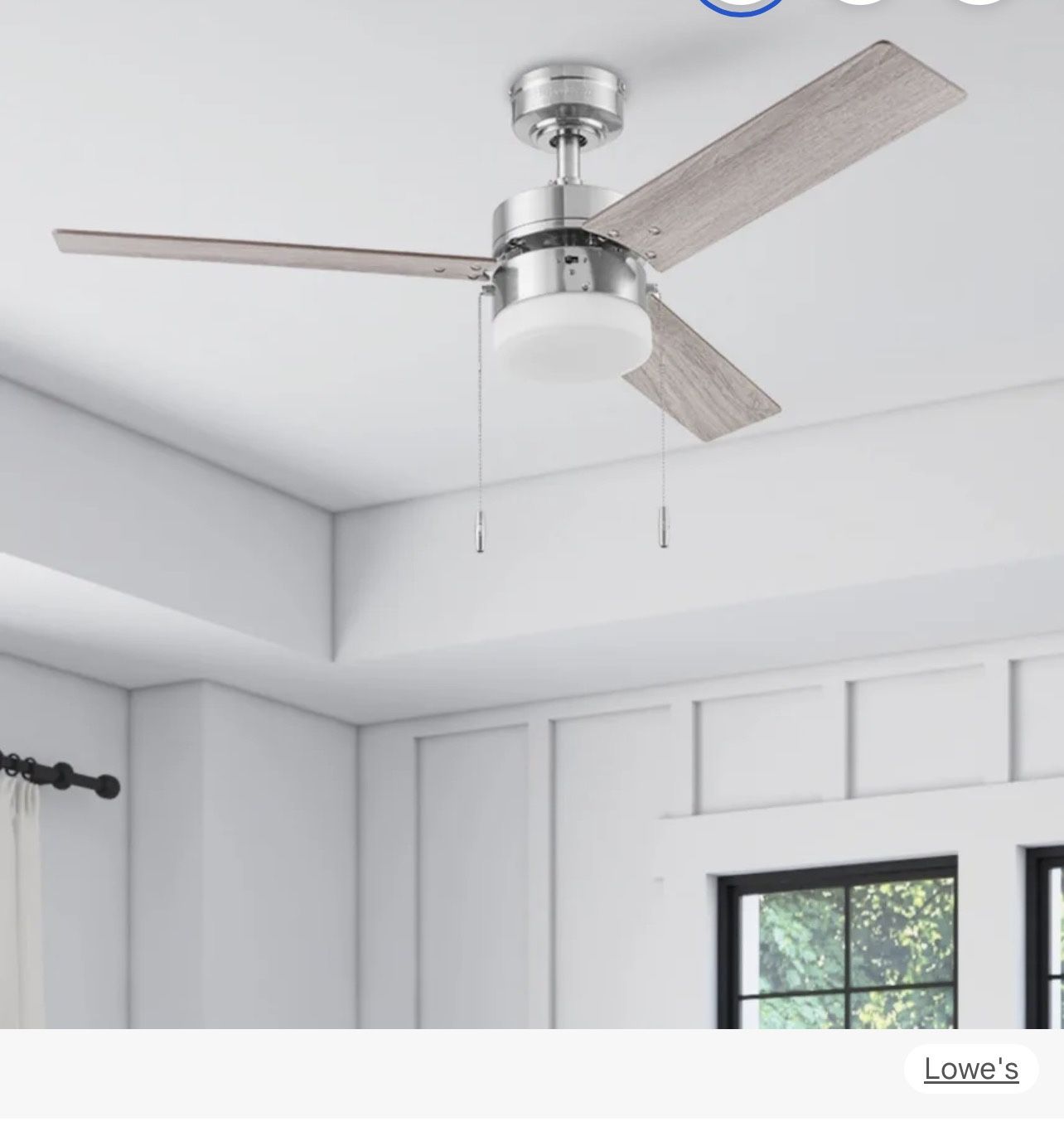 Harbor Breeze Vue 44-in Brushed Nickel Indoor Ceiling Fan with Light and 3-Blade