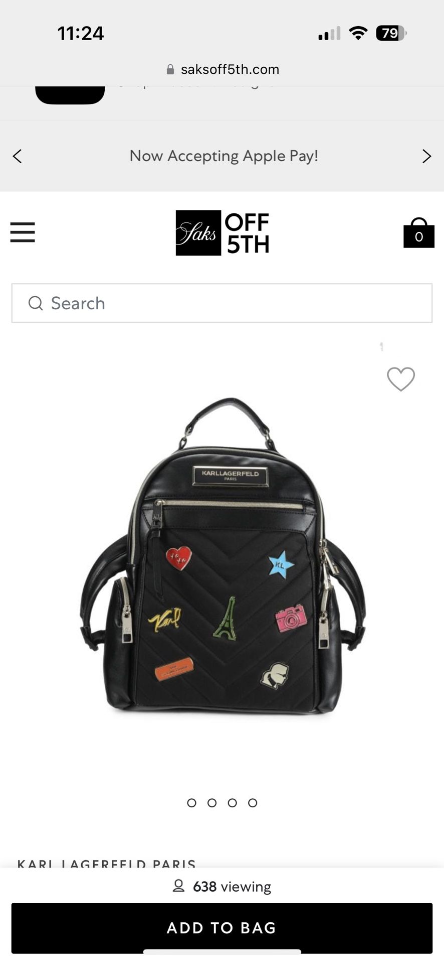 karl lagerfeld mini backpack Women's Maybelle | Black 2 Interior Non Brand New Karl Lagerfeld Backpack
