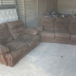 Brown Suede Couch & Loveseat *WILL DELIVER FREE*!