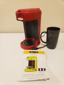 Bella One Scoop One Cup Coffee Maker With Instructions and Mug