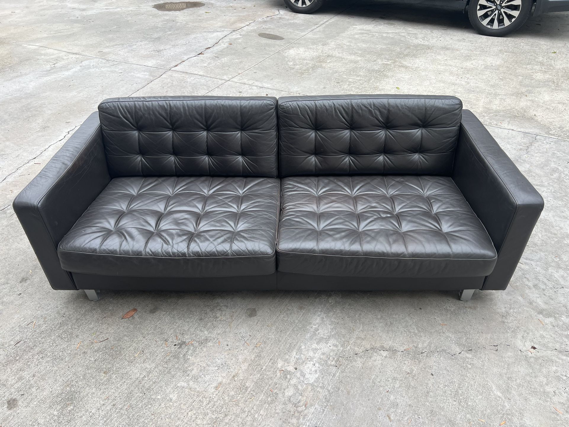 Black Leather Ikea Sofa