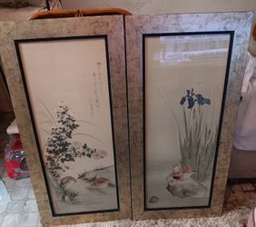 Vintage pair of japanese prints/ Irish And Mandarin Ducks