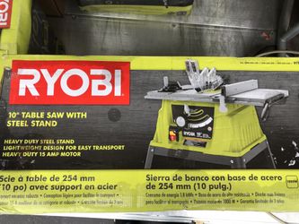 Ryobi 10” table saw with steel stand