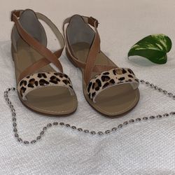 Mini Boden Leopard Print Sandals