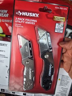 2 pack folding  utility knives husky
