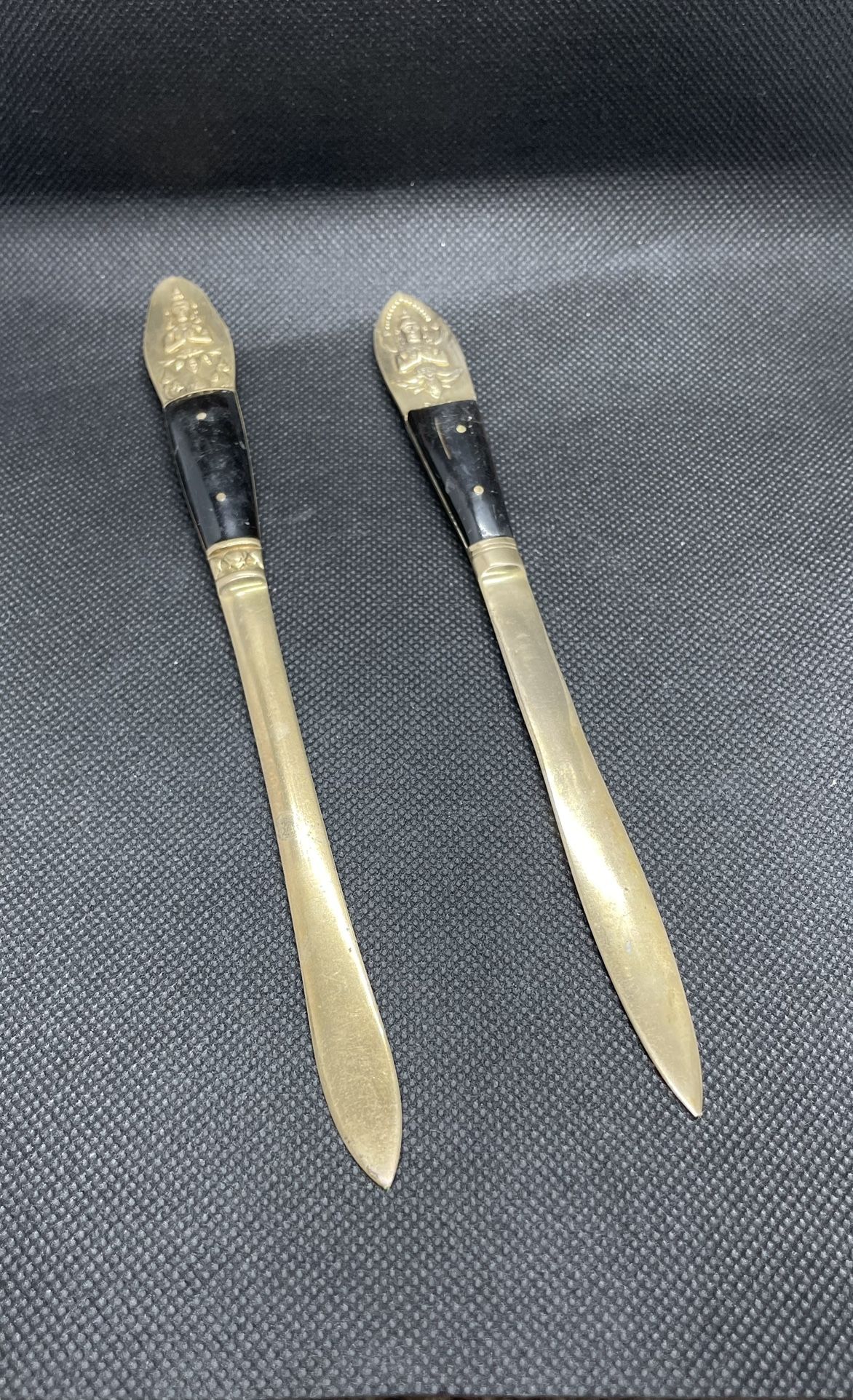 Antique Brass/wood Letter Openers-Siam And Thailand