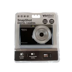 Vivitar SnapShot VECXX 77 12MP Compact Camera Black 2" Screen USB-C Digital Zoom