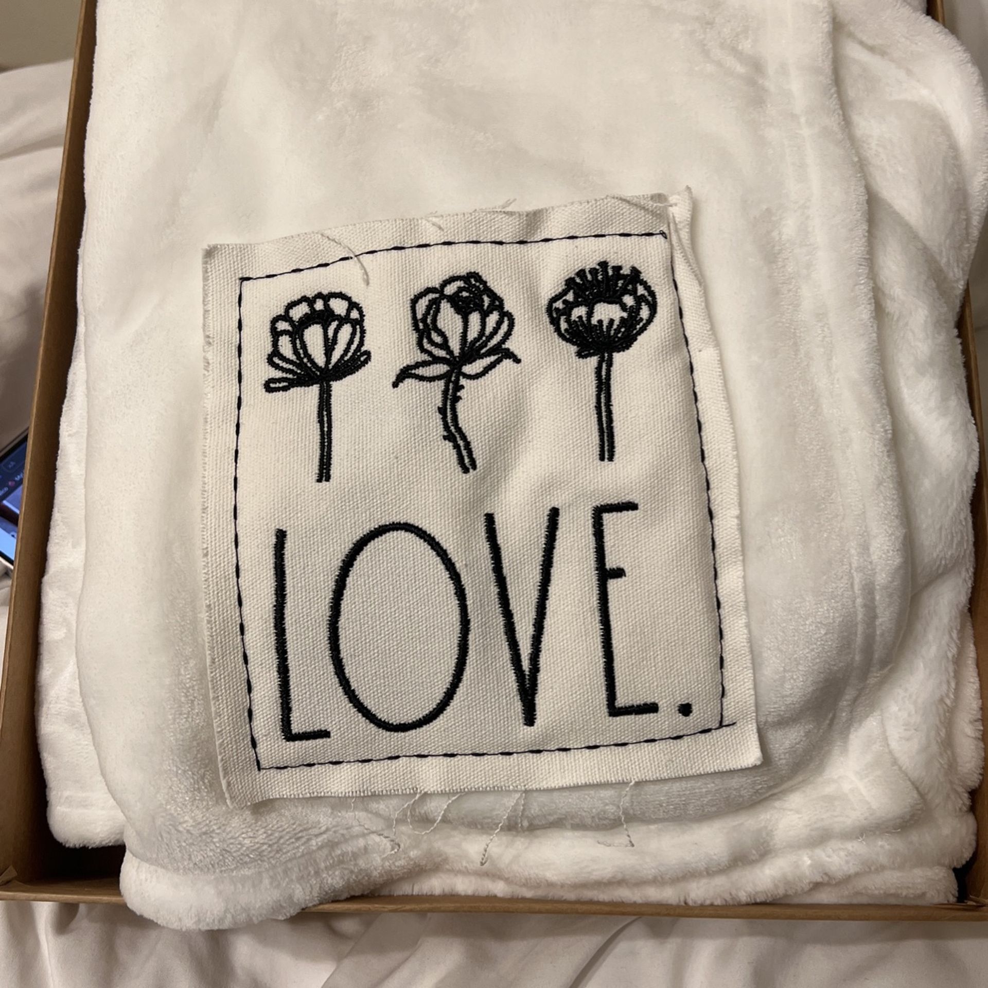 Rae Dunn Love blanket 