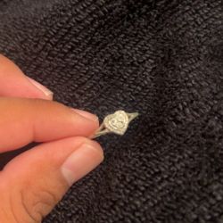 Sterling Silver 1/5 Ct Diamond Ring 