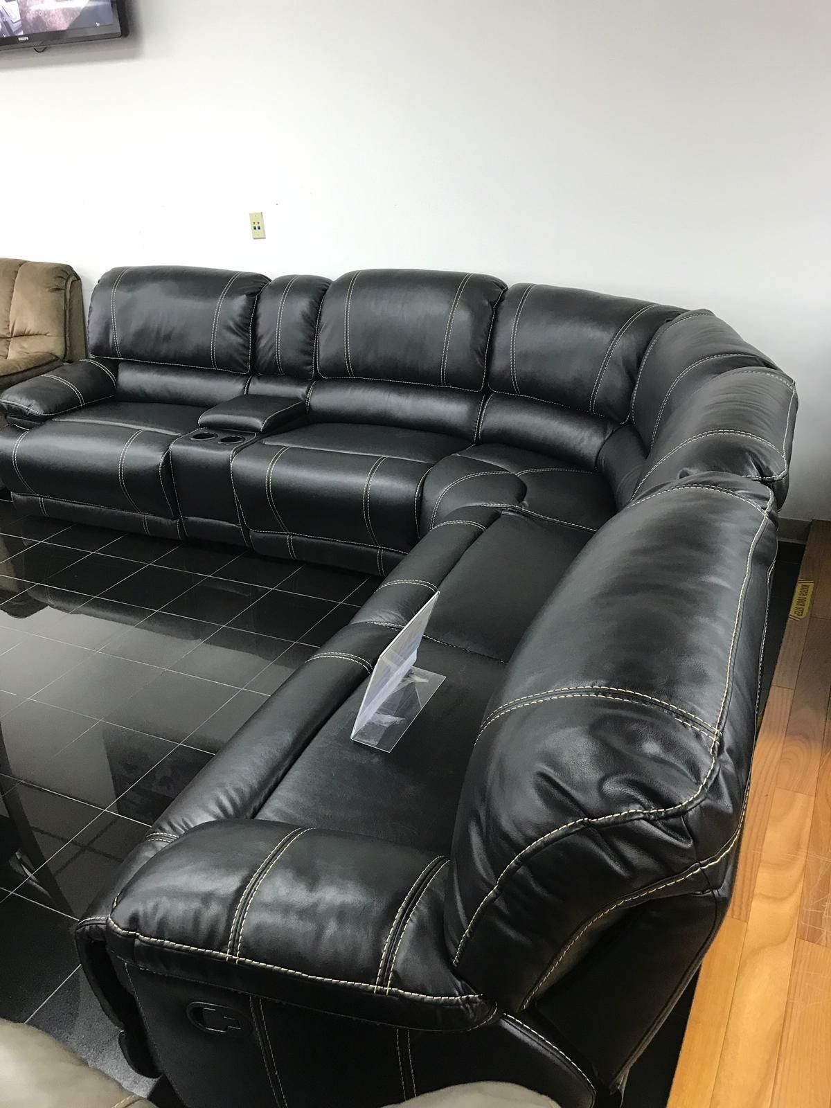 Venice Black Reclining Sectional Sofa Set ONY $999. NO CREDIT CHECK FINANCING