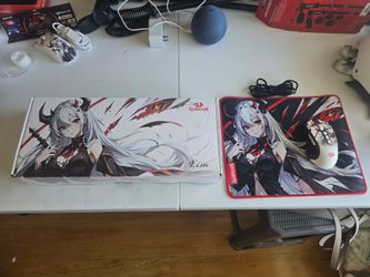 Redragon EISA Anime gaming keyboard & mouse along with mouse pad and desk pad set