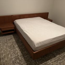 Mid Century Modern Teak Queen Bed frame
