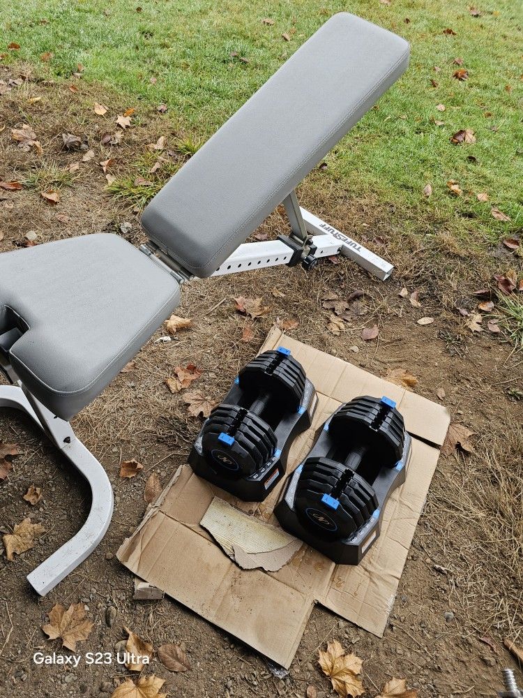 Dumbells Weights And Weight Bench