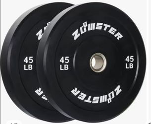 SET OF 2 ZOOMSTER 45 LBS BUMPER PLATE