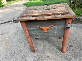 Texas Longhorn Rustic Cooler